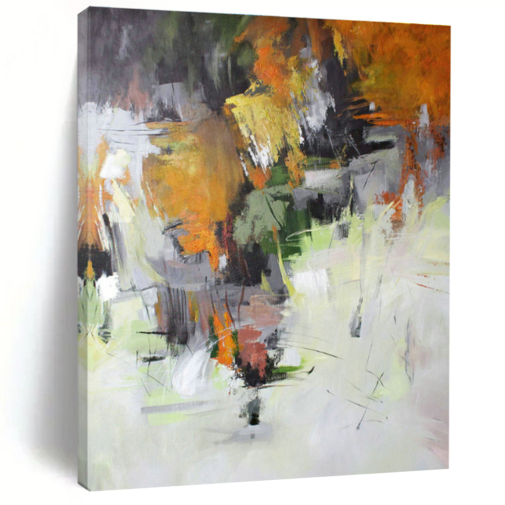 Immense Custom Hand-Painted Abstract Wall Decor for Dining Room & Entryway DLZ1028