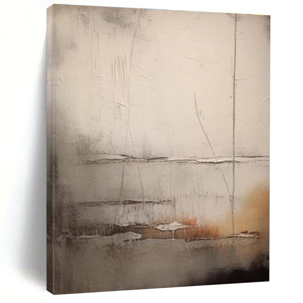 Minimalist Gray Abstract Painting with Delicate Lines ADGE442