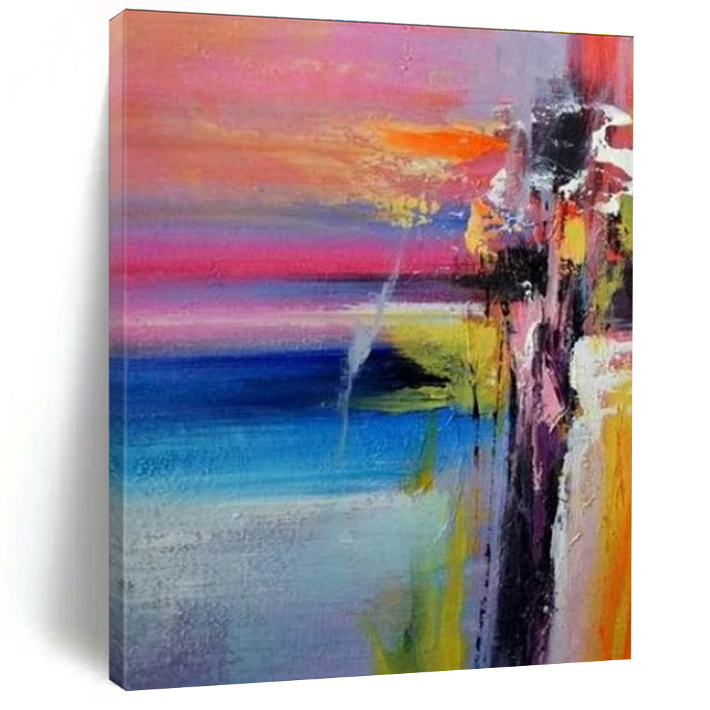 Colorful Abstract Landscape Painting with a Dreamy Vibe ADGE419