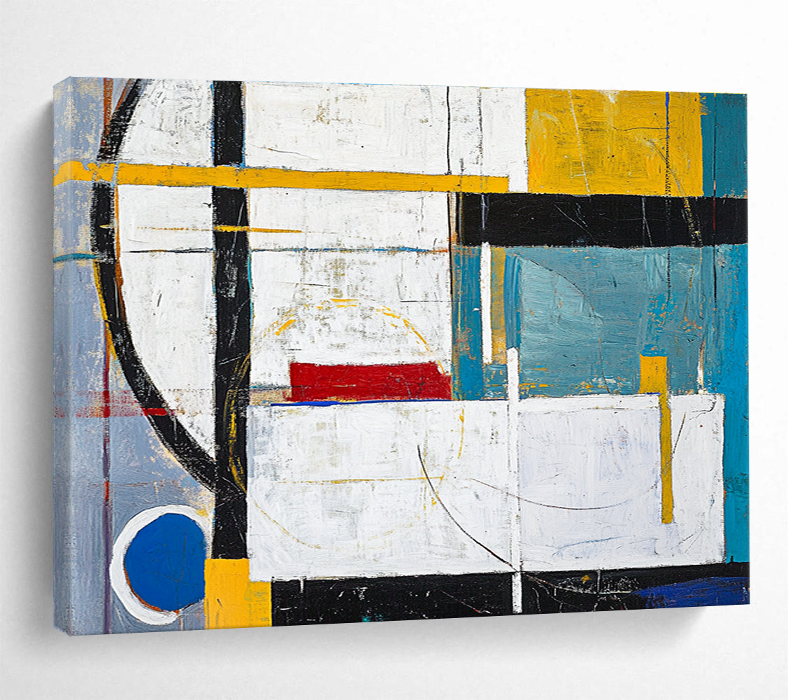Geometric Abstract with Color Painting with Bold Shapes DYP549