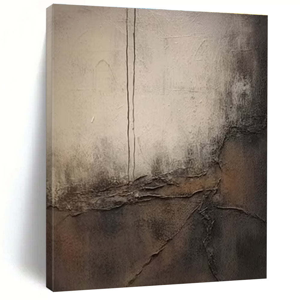 Brown and Gray Textured Abstract Painting ADGE355