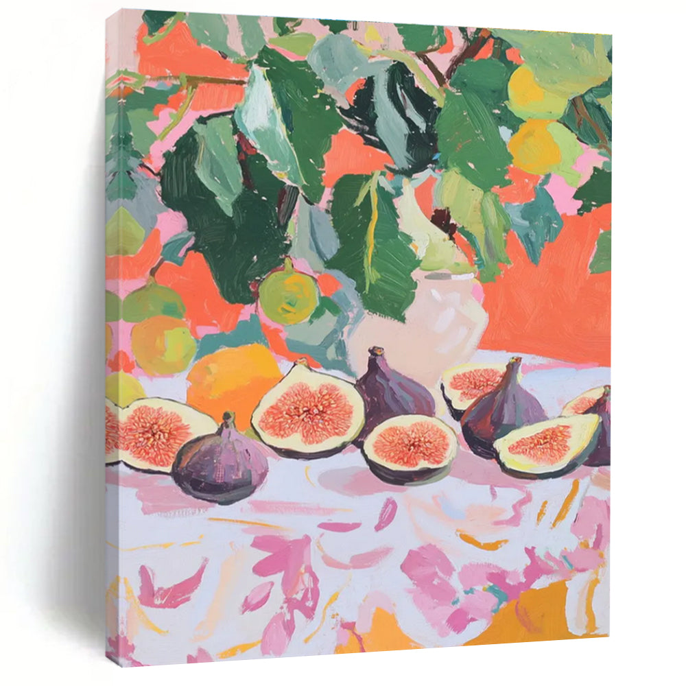 Fig Still Life Abstract Painting with Bright Background ADGE437