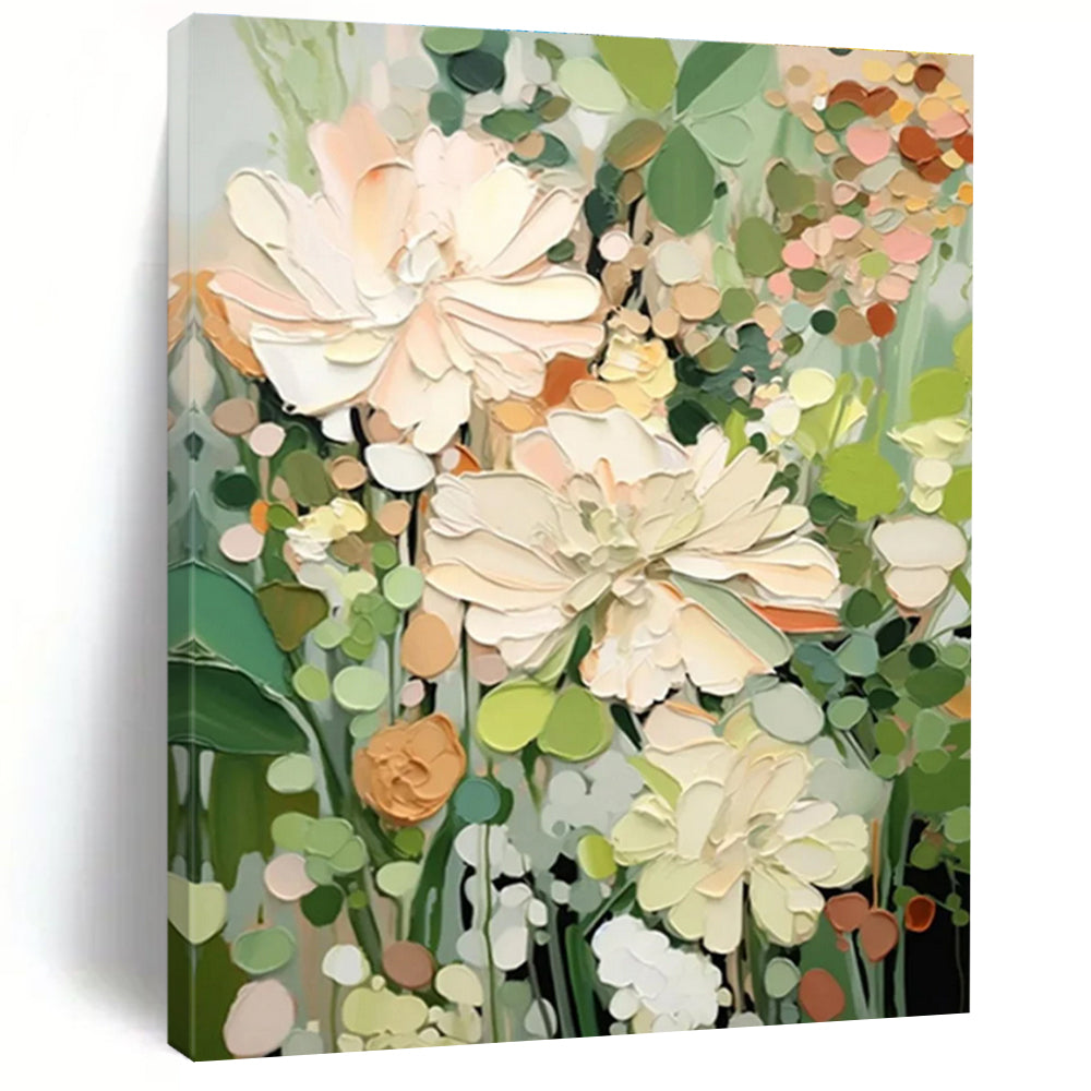 Textured Floral Abstract Painting with Soft Pastel Tones ADGE422
