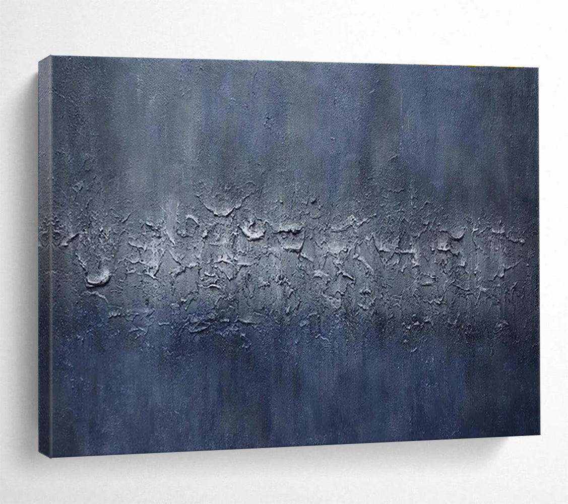 Blue Textured Abstract Painting with Cool, Industrial Vibes THY392