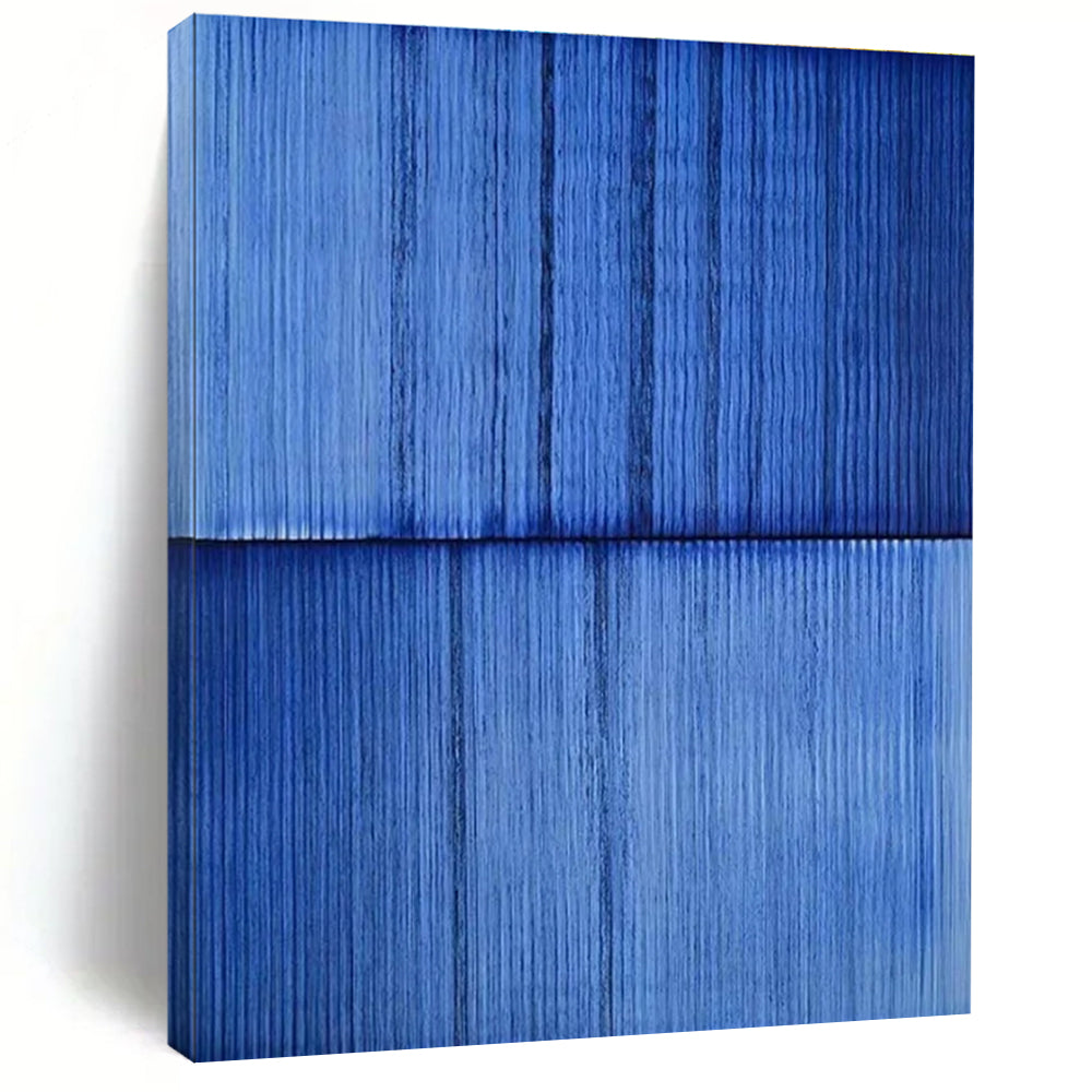 Blue Textured Minimalist Abstract Painting ADGE407