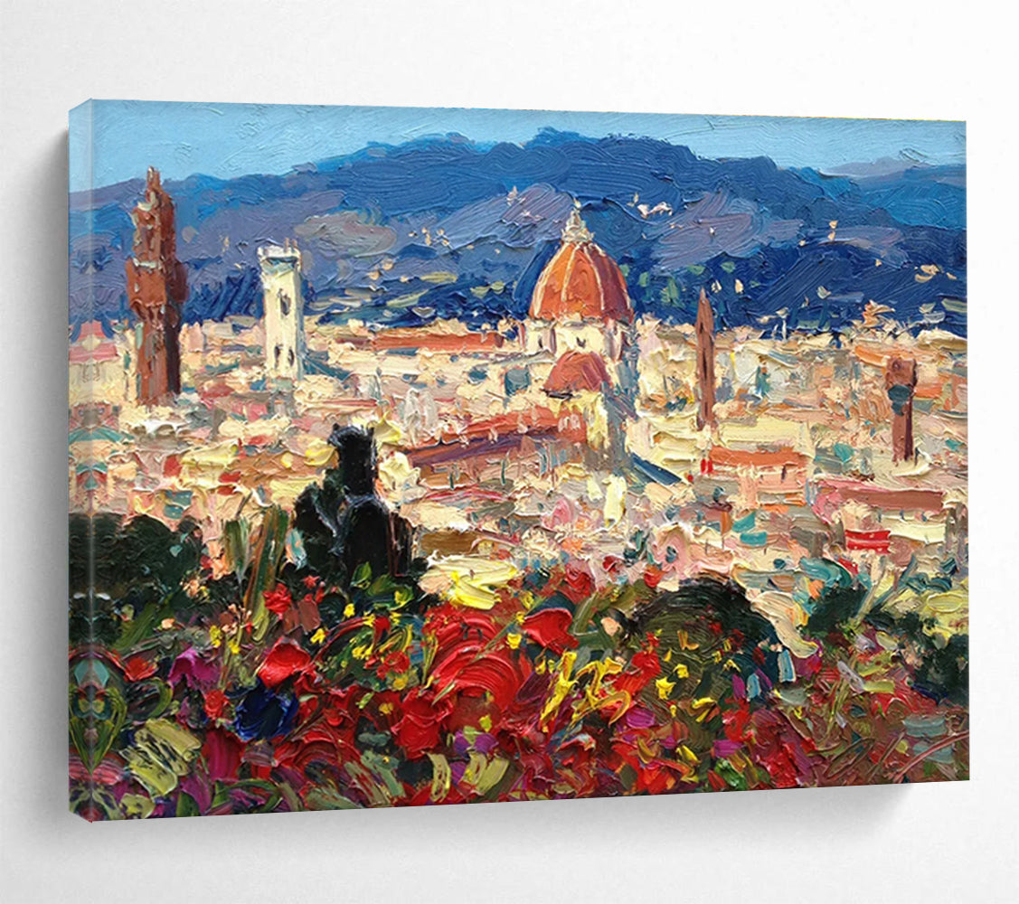 Colorful Florence Cityscape Abstract Painting THY463
