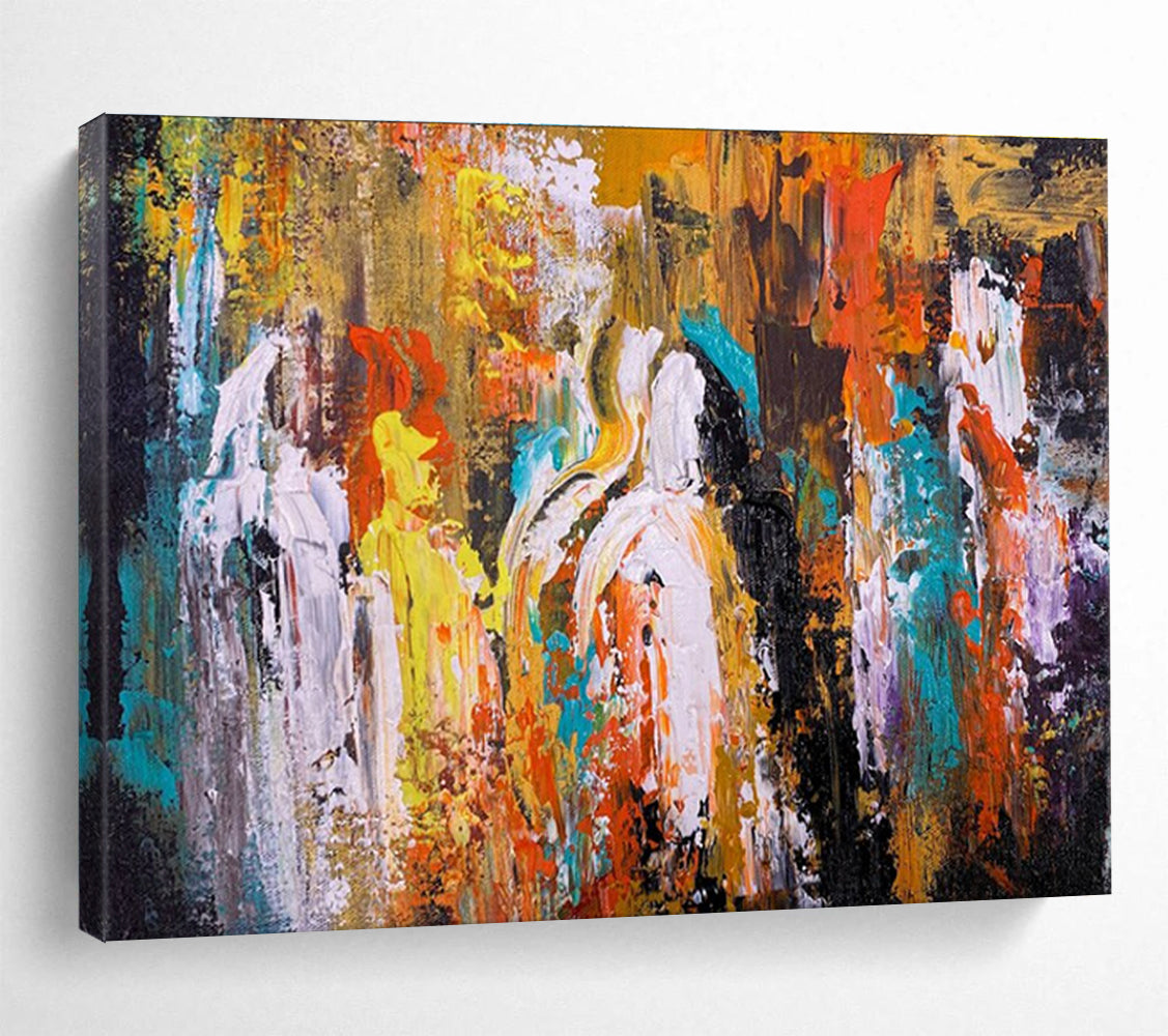 Colorful Figure Abstract Painting with Vivid Hues THY349
