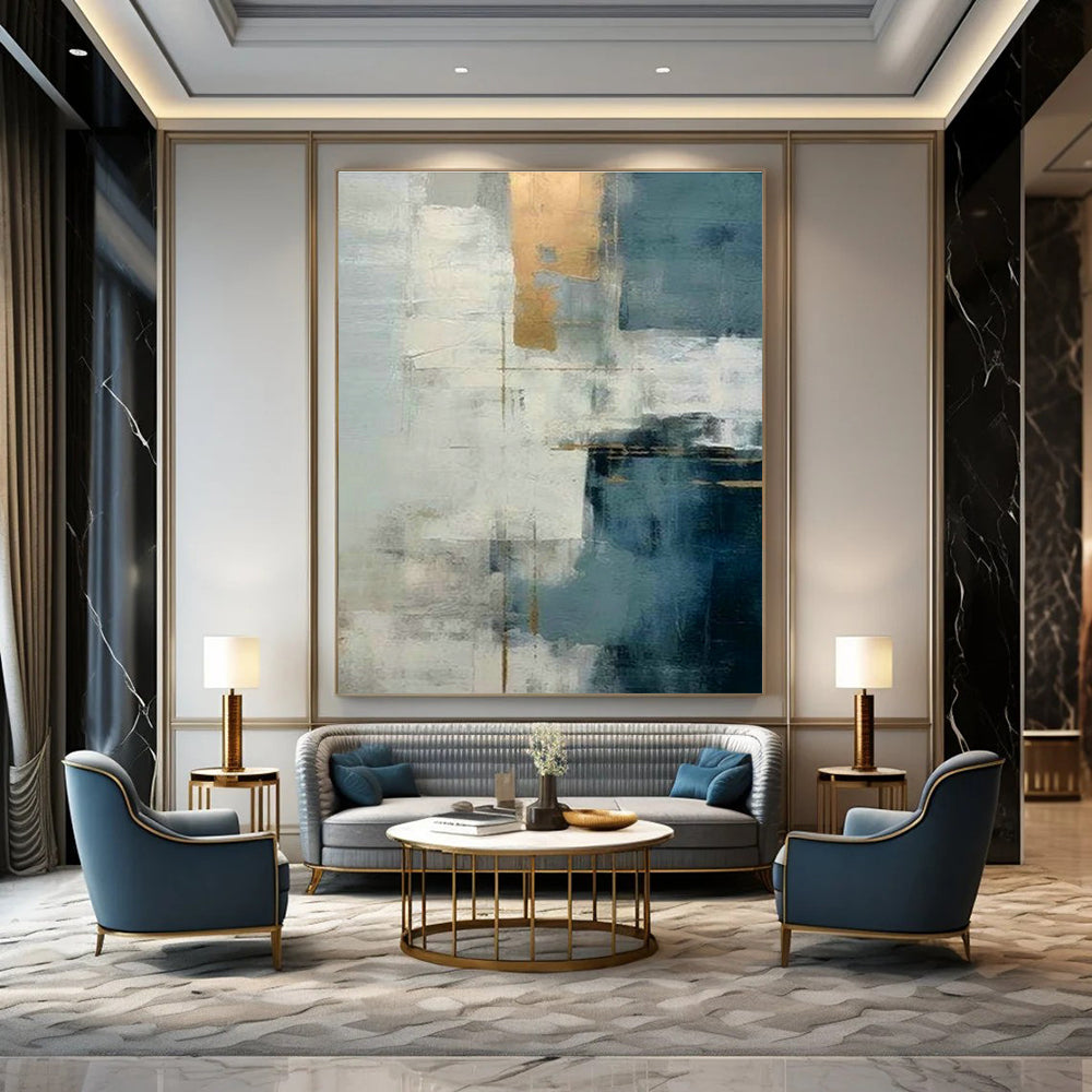 Grand - Scale Custom Abstract Paintings for Living Room Statement Pieces DLZ0381