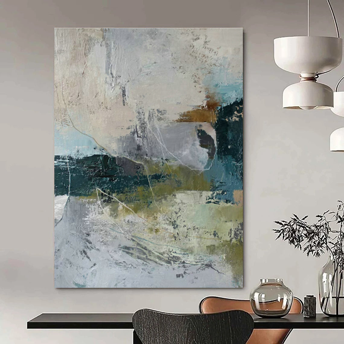 Ample Custom Hand - Painted Abstracts for Cottage Rusticity DLZ0399