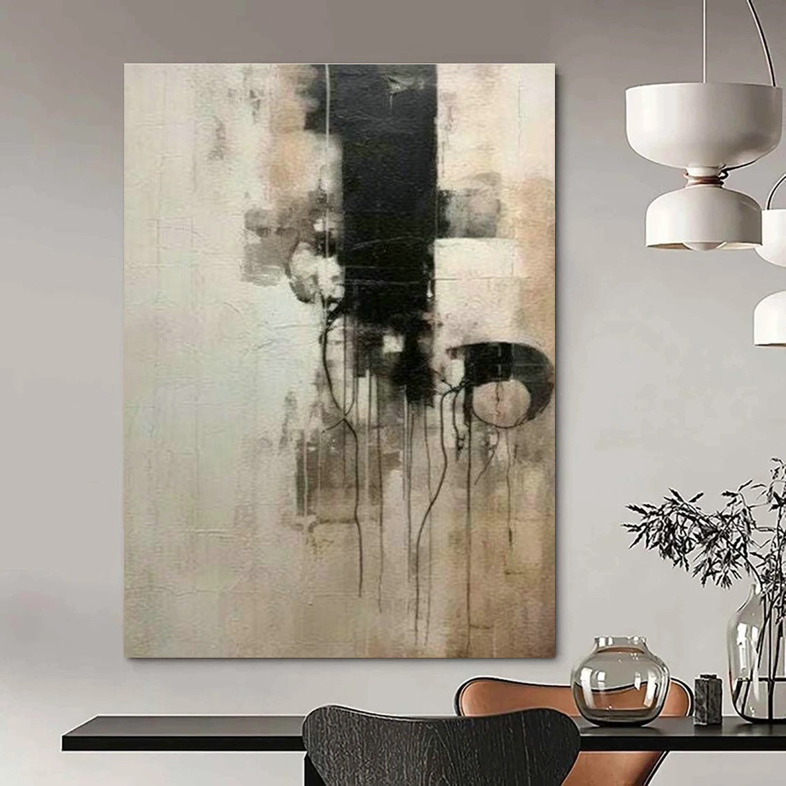 Spacious Custom Hand - Painted Abstracts for Cottage Coziness DLZ0386