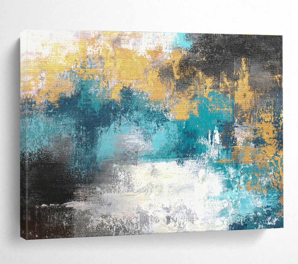 Monumental Geometric Abstract Art - Hand-Painted Resin for Co-Working Spaces