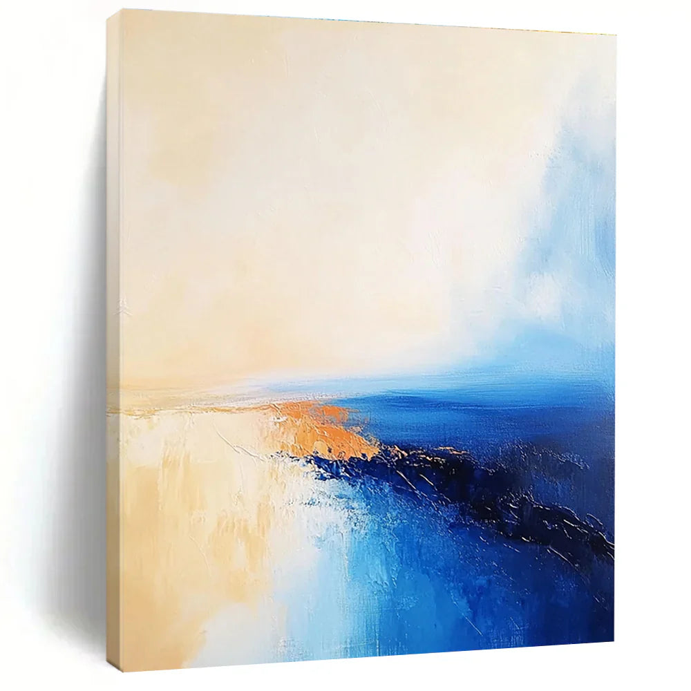 Tranquil Tones: A Deep Dive into Blue and Beige Abstract Seascapes