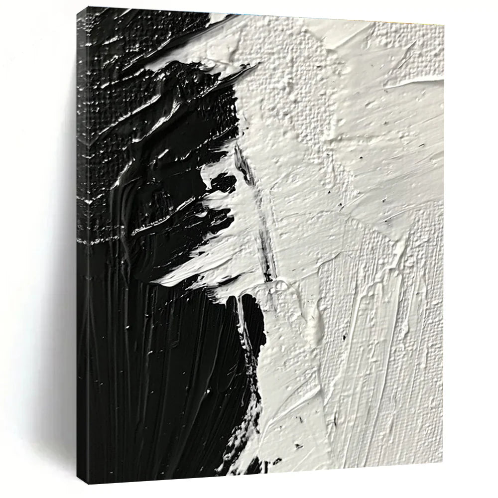 The Dialogue of Dichotomy - Exploring a Large Black and White Textured Abstract