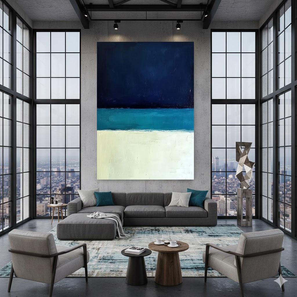 Eternal Horizons: A Deep Dive into a Rothko-Inspired Minimalist Ocean Scene