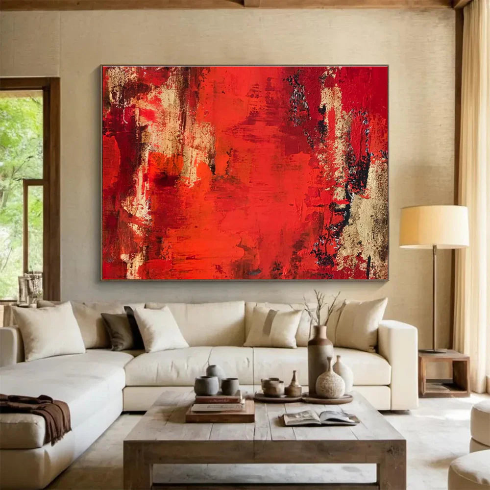 The Fiery Spirit of Red Abstract Painting