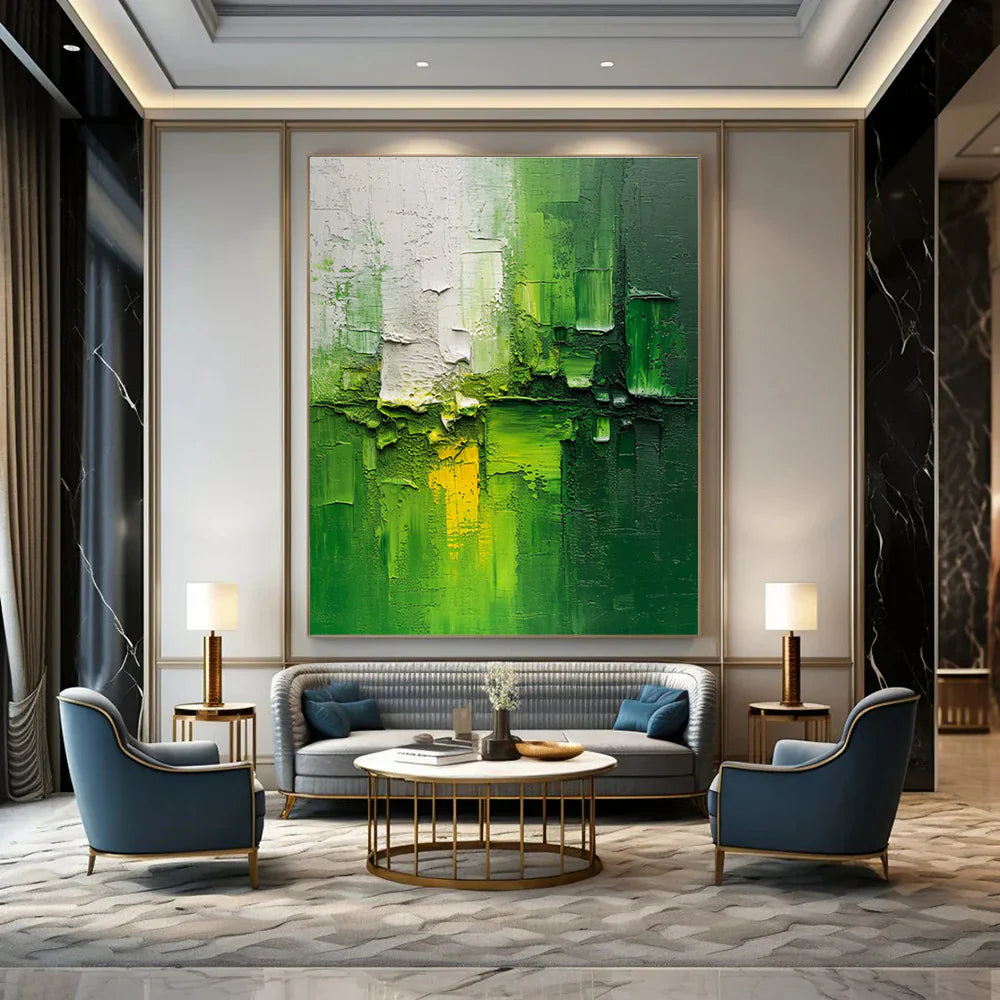 The Enigmatic World of Green Abstract Painting