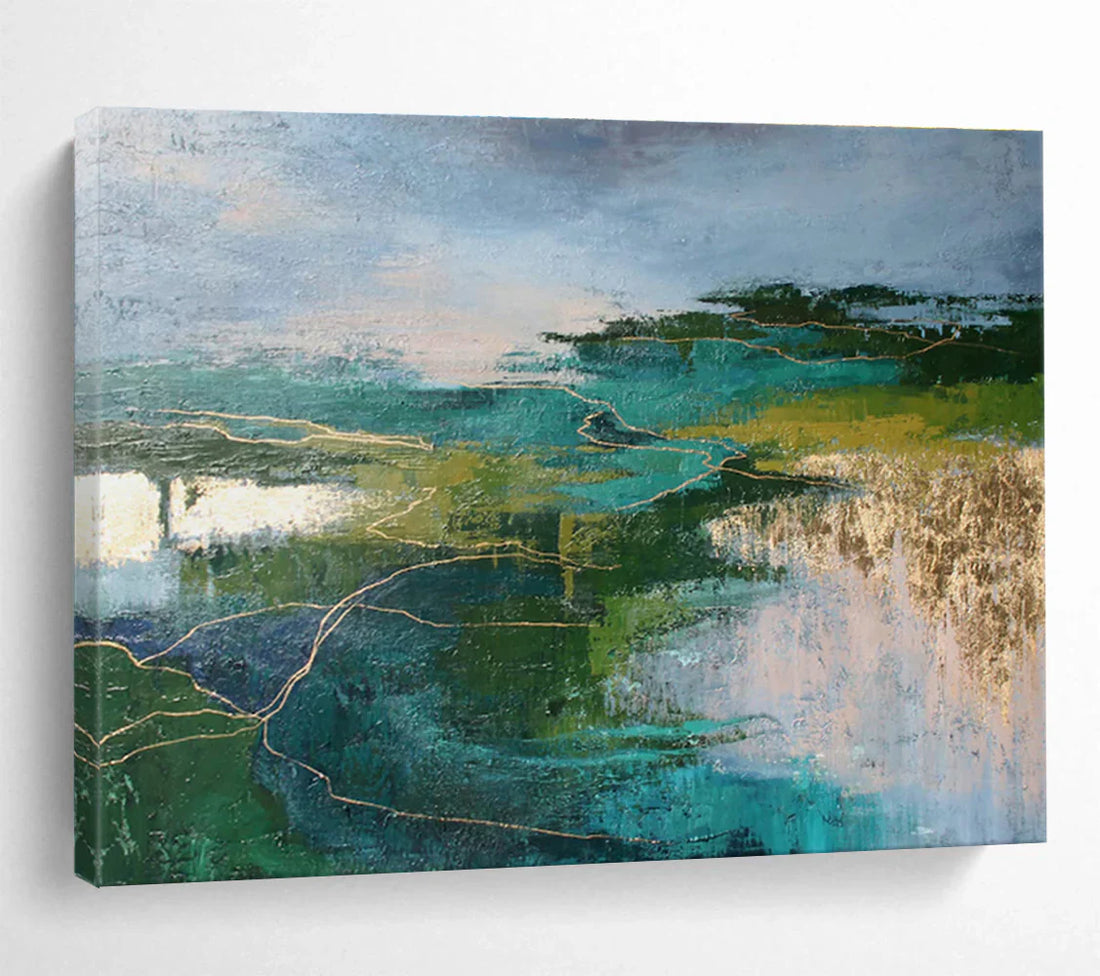 The Serene Majesty of Nature's Palette - Analyzing Bespoke Vineyard Oversized Hand-Painted Wall Art