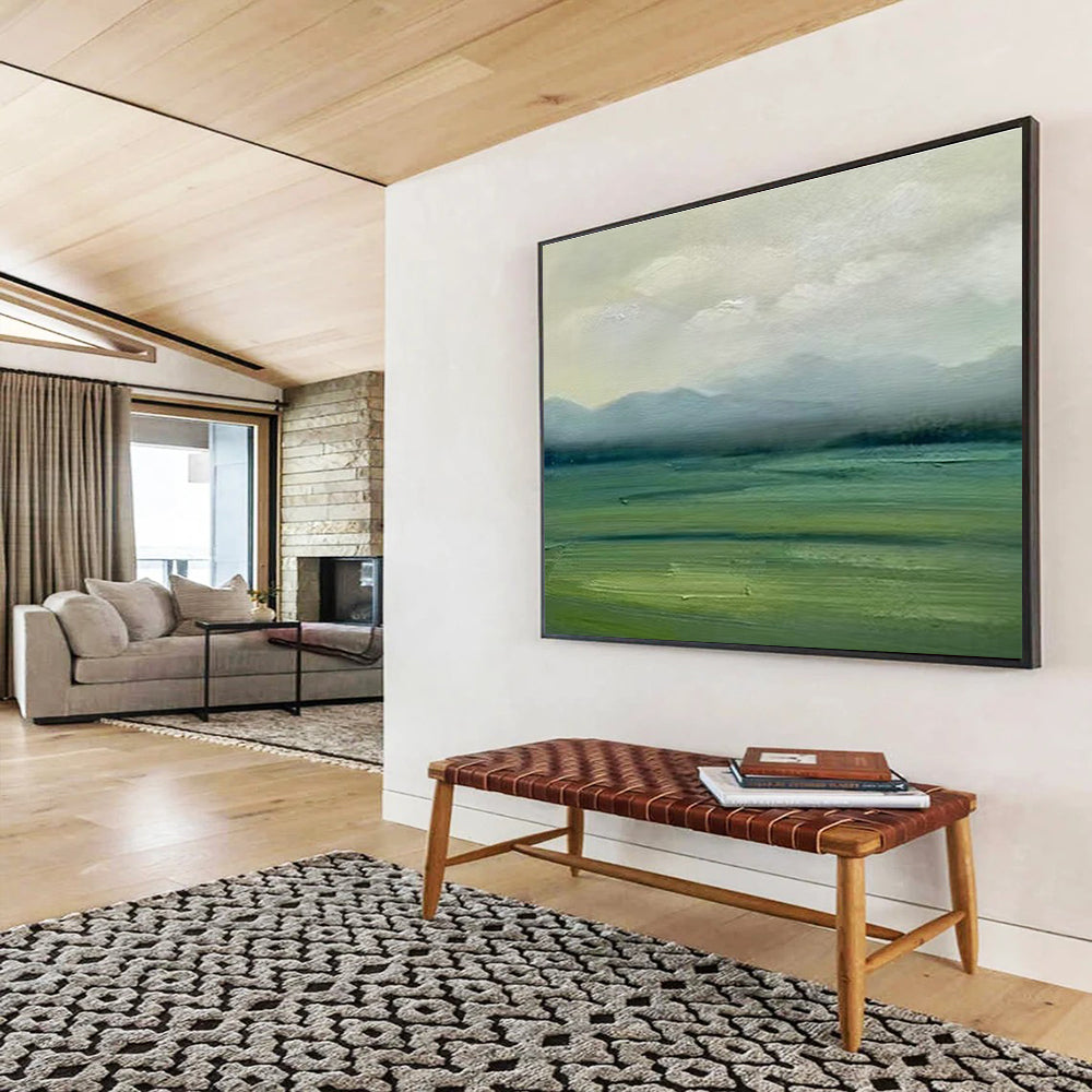 Bespoke Library Oversized Abstract Hand-Painted Mural