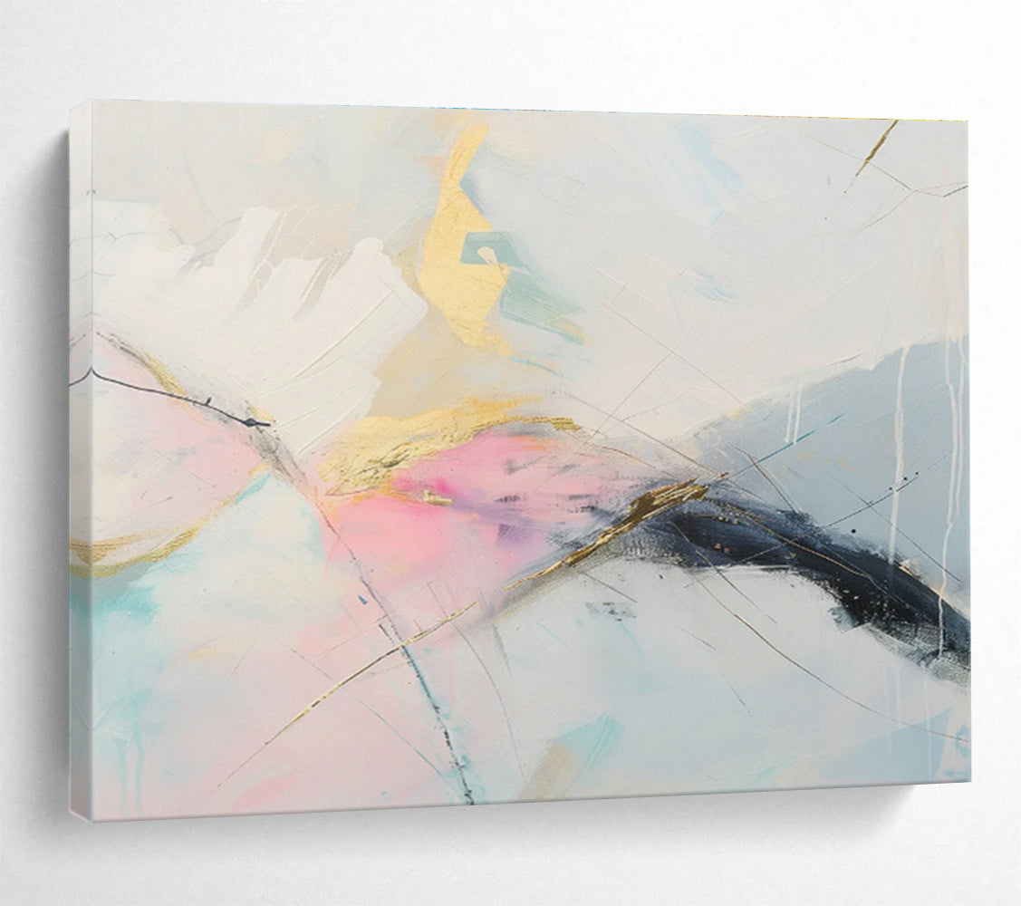 Customized Large-Scale Abstract Hand Painting for Arctic Research Station Living Quarters DLZ2863