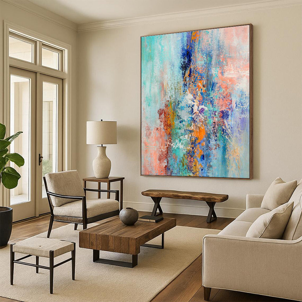 Gigantic Custom Hand-Painted Abstract Canvas for Flower Arrangement Workshops  DLZ0012
