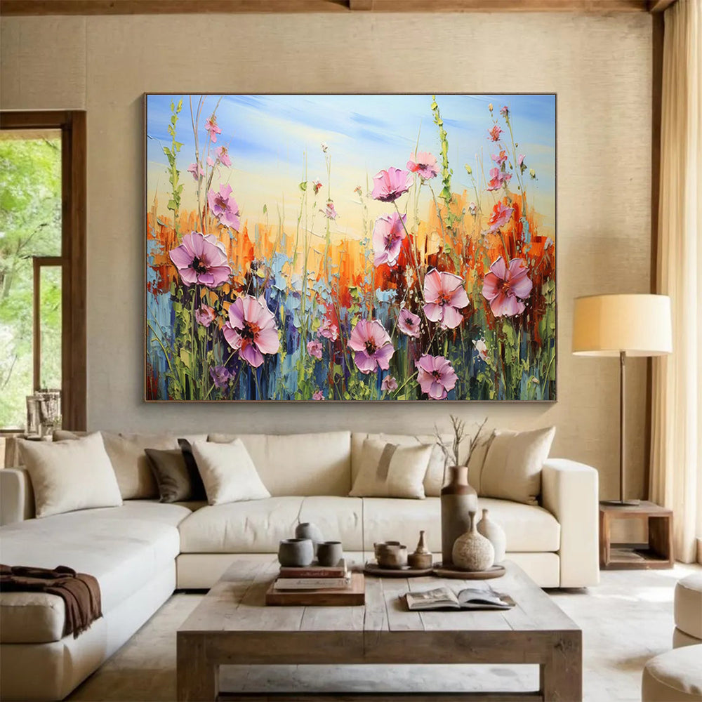 Oversized Custom Hand-Painted Abstract Canvas for Virtual Event Backdrops DLZ3287
