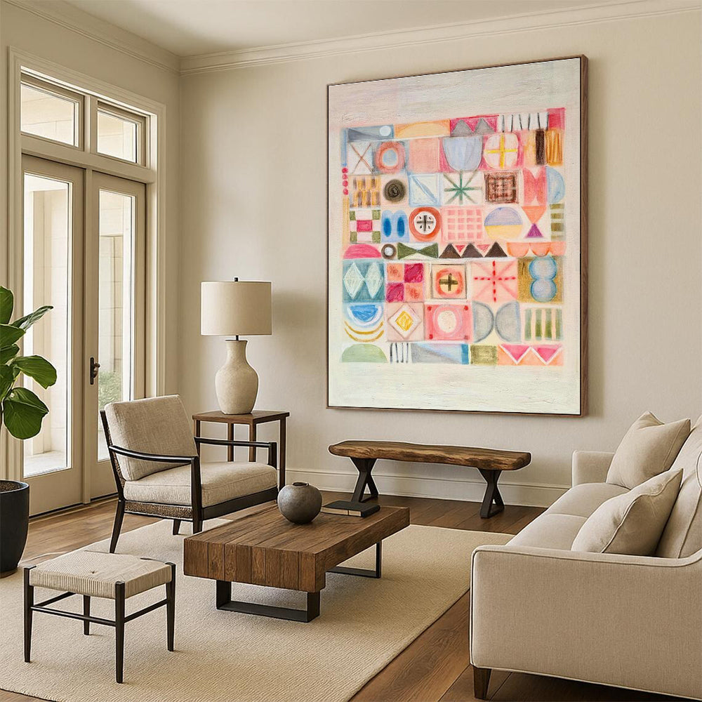Large-Scale Customizable Hand-Painted Abstract Painting - Exclusive Artwork for Restaurant Private Rooms  DLZ0140