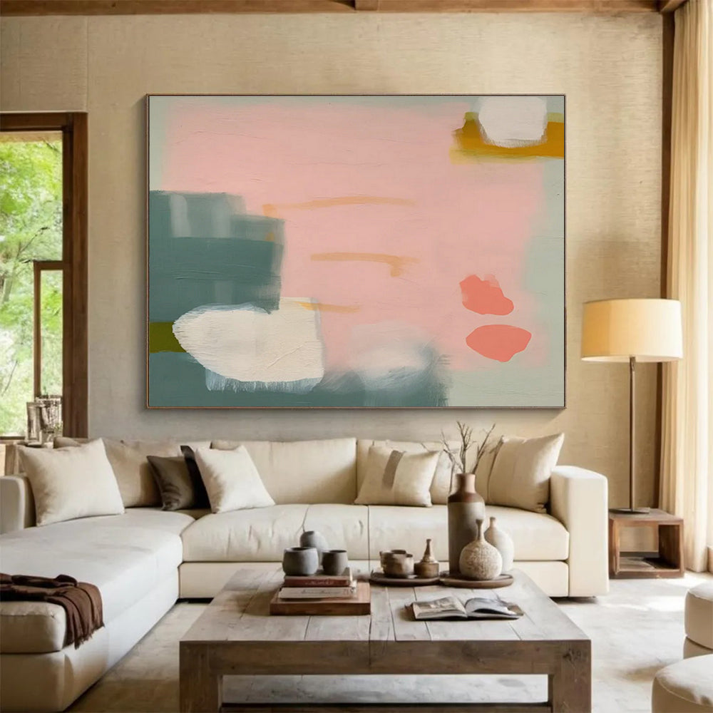 Oversized Custom Abstract Hand Painting for Podcast Recording Studio DLZ2872