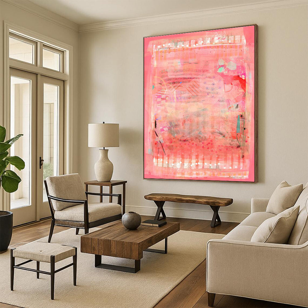 Grandiose Large Custom Hand-Painted Abstract Canvas - Opulent Décor for Private Mansions  DLZ0164