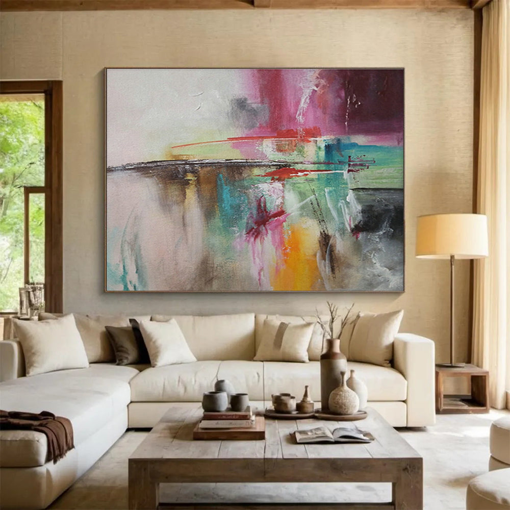 Custom Oversized Abstract Painting - Hand-Painted Acrylic Wall Art for Living Room