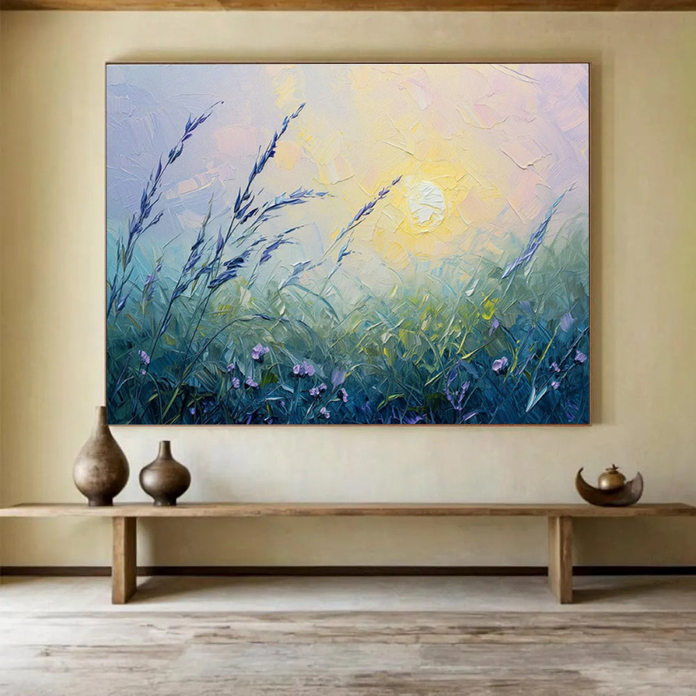 Oversized Custom Abstract Hand Painting for Arctic Tundra Landform Evolution Research Station DLZ3146