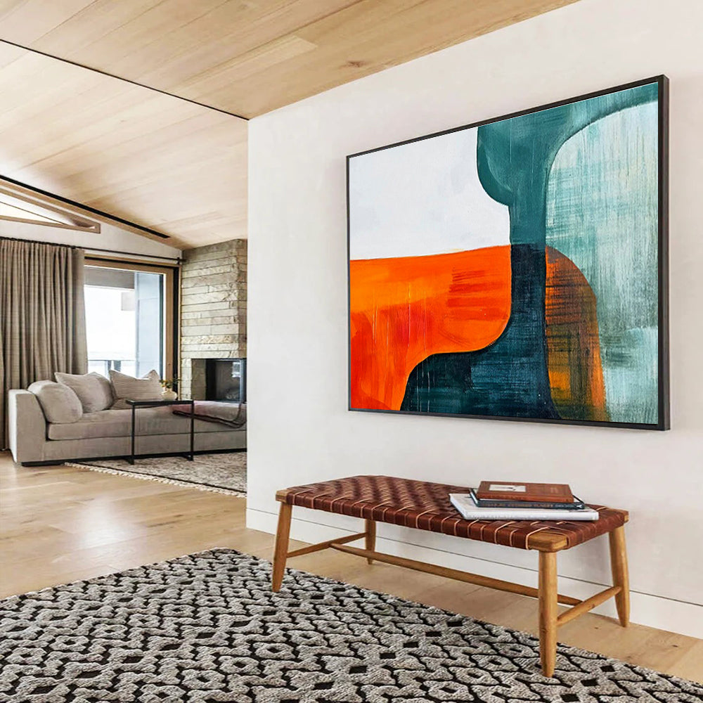 Bespoke Underwater Research Submarine Docking Bay Oversized Abstract Hand-Painted Art DLZ2649