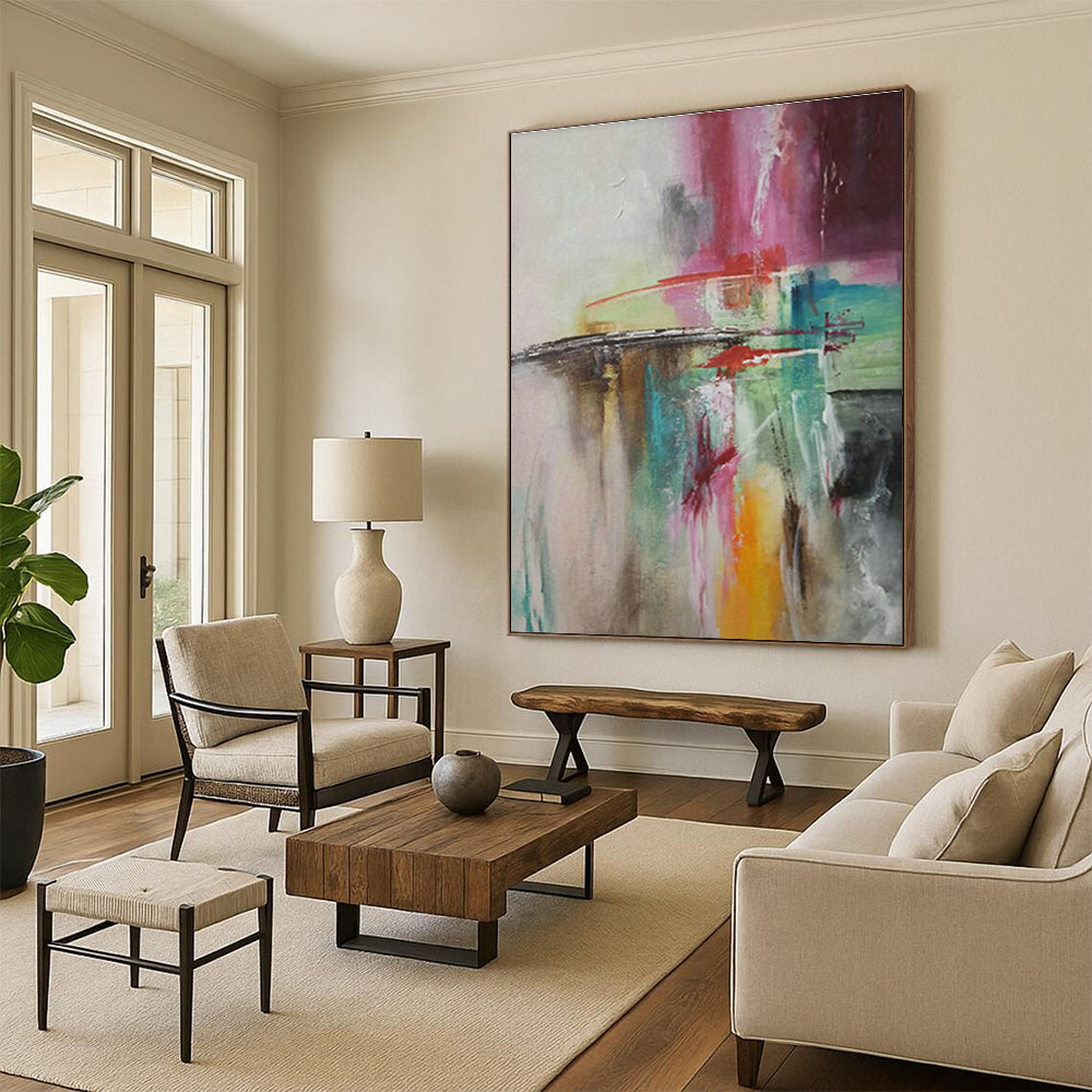 Oversized Custom Handmade Abstract Painting for Traditional Chinese Lion Dance Training Centers  DLZ0056