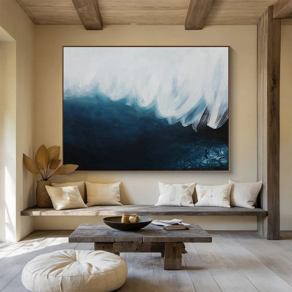 Smart Sensor Custom Hand-Painted Abstract Art for Tech Offices and Modern Workspaces