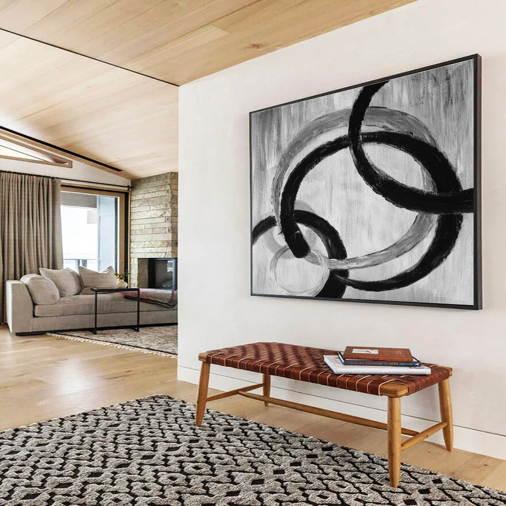 Bespoke Vertical Solar Farm Oversized Abstract Hand-Painted Art DLZ2559