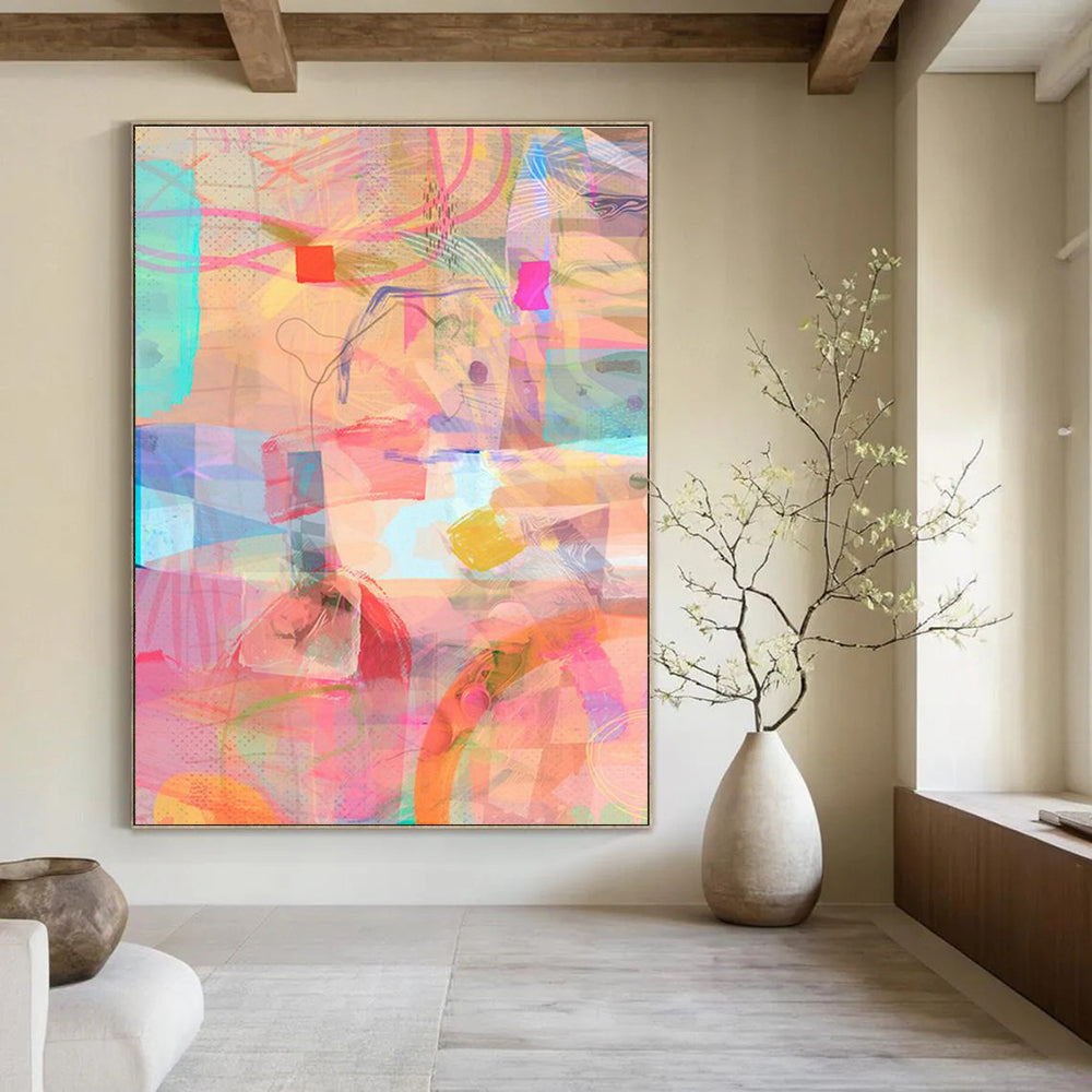 Large Custom Hand-Painted Abstract Painting - Relaxing Atmosphere for Spa Centers  DLZ0162