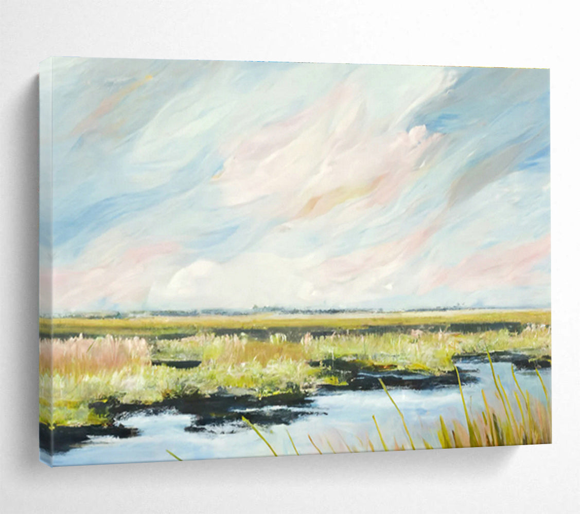 Large Custom Abstract Hand-Painted Art for Underwater Cultural Heritage Virtual Reality Experience Creation Center DLZ3048
