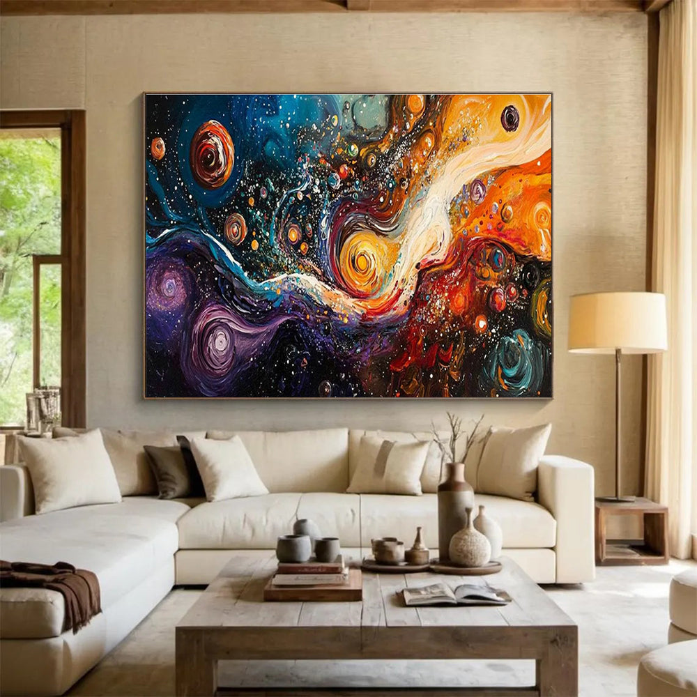 Customized Large Abstract Hand Painting for Subterranean Geothermal Power Plant Geothermal Fluid Chemistry Analysis Laboratory DLZ3199