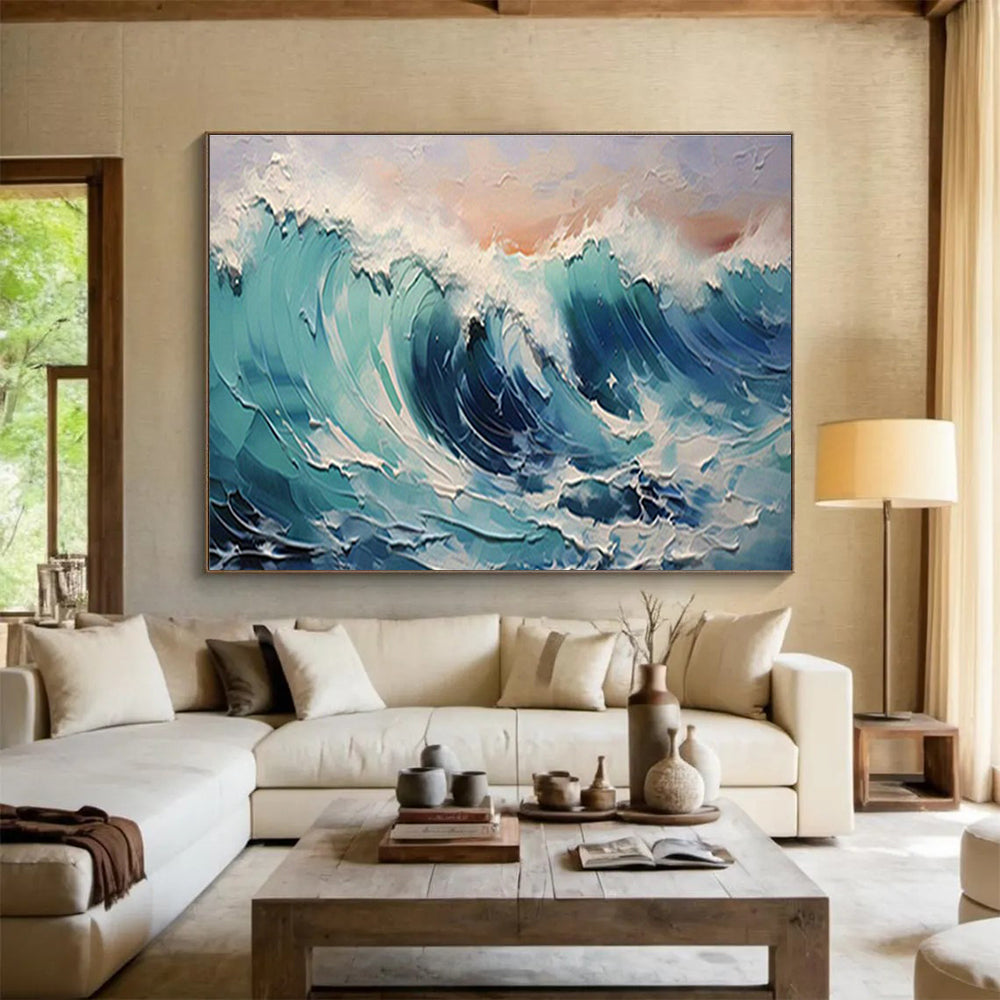 Oversized Custom Hand-Painted Abstract Art for Antarctic Marine Mammal Satellite Tagging Operations Base DLZ3063