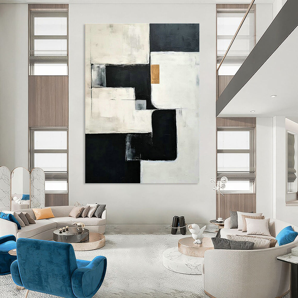 Large-Scale Custom Hand-Painted Abstract Painting - Exclusive Art Decoration for Living Rooms  DLZ0118