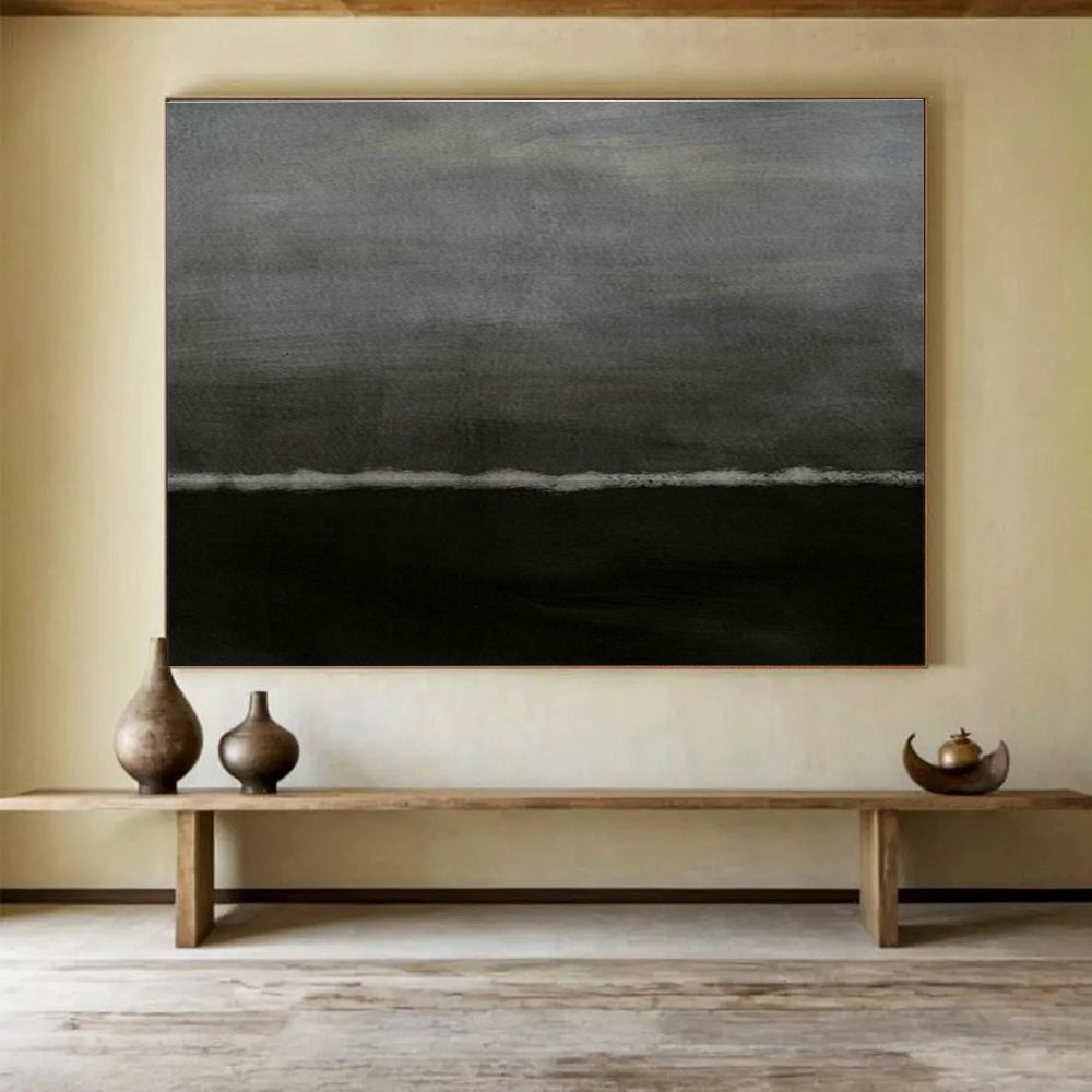 Customized Large Abstract Hand Painting for Antarctic Seabed Research Vessel Control Room DLZ2982