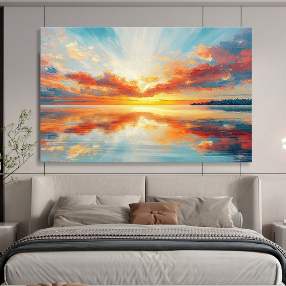 Customized Large Abstract Hand Painting for Underwater Soundscape Research Laboratory DLZ3006