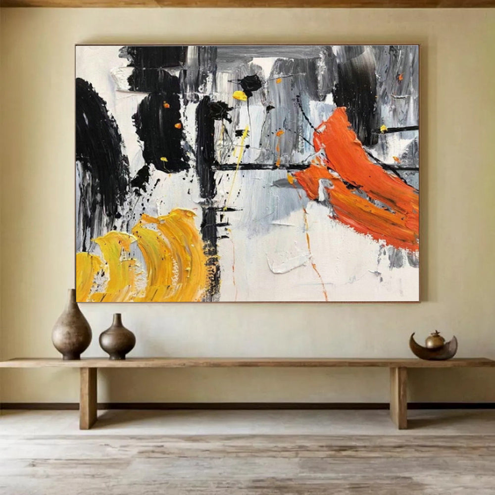 Bespoke Vertical Sports Arena Oversized Abstract Hand-Painted Art DLZ2571