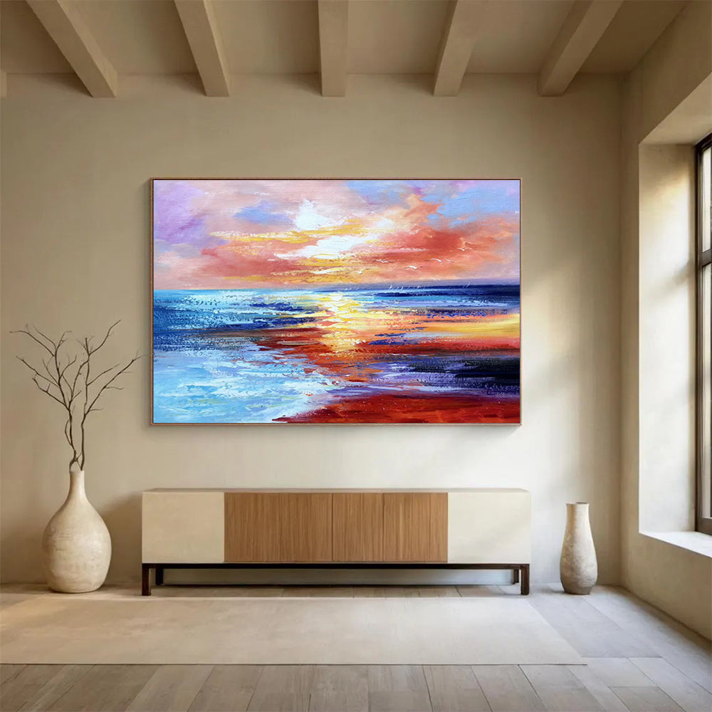 Large Custom Abstract Hand-Painted Art for Dining Room DLZ2678