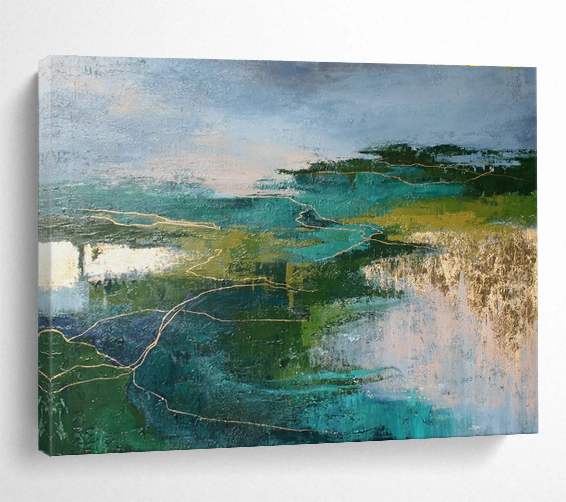 Customized Large-Scale Abstract Hand Painting for Digital Music Production Studio DLZ2889