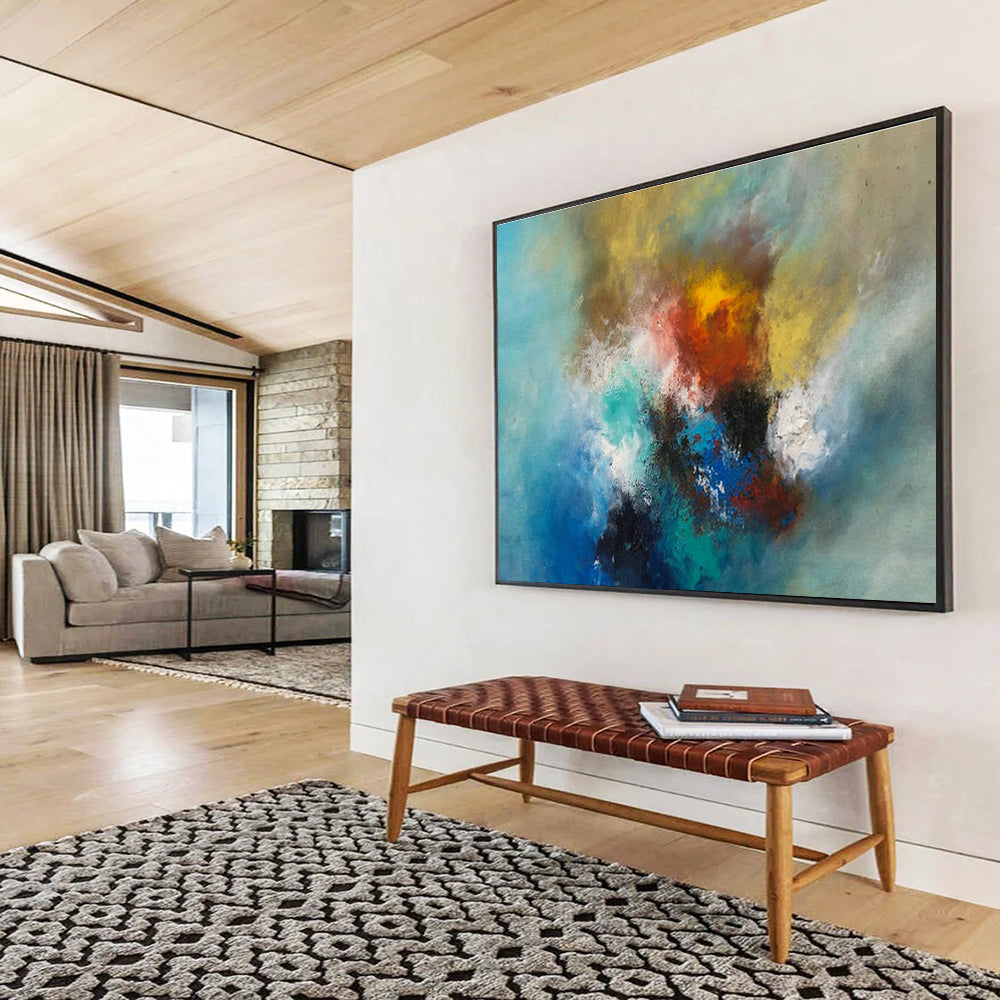 Large Geometric Abstract Canvas - Made to Order Oil on Linen for Office Decor