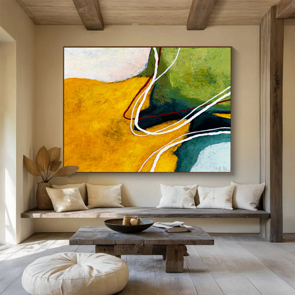 Oversized Custom Hand-Painted Abstract Art for High-Altitude Glider Airport Terminal DLZ2935