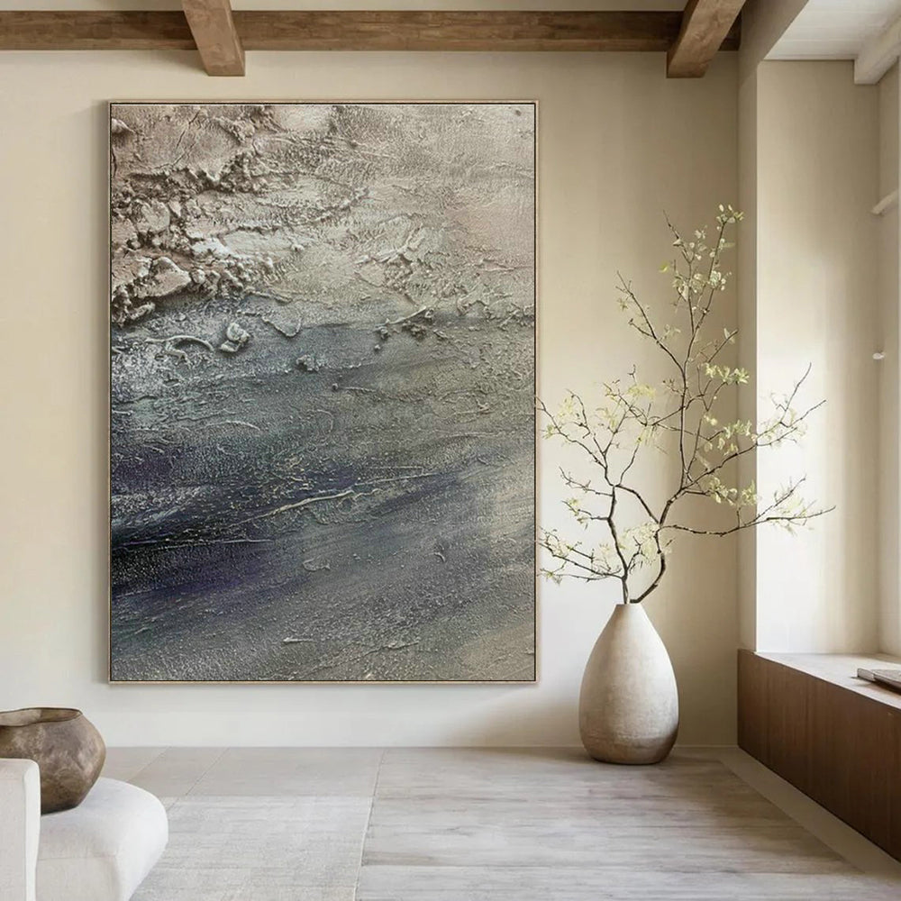 Vast Custom Hand-Painted Abstract Canvas - Cozy Ambiance for Wine Tasting Rooms  DLZ0197