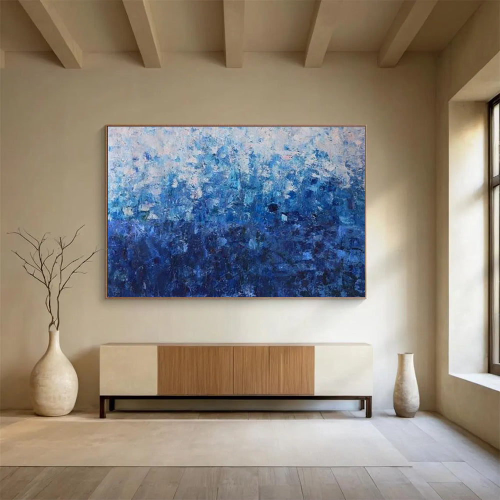Large-Size Custom Abstract Hand Painting for Urban Vertical Farming Aquaponics System Integration Facility DLZ3044