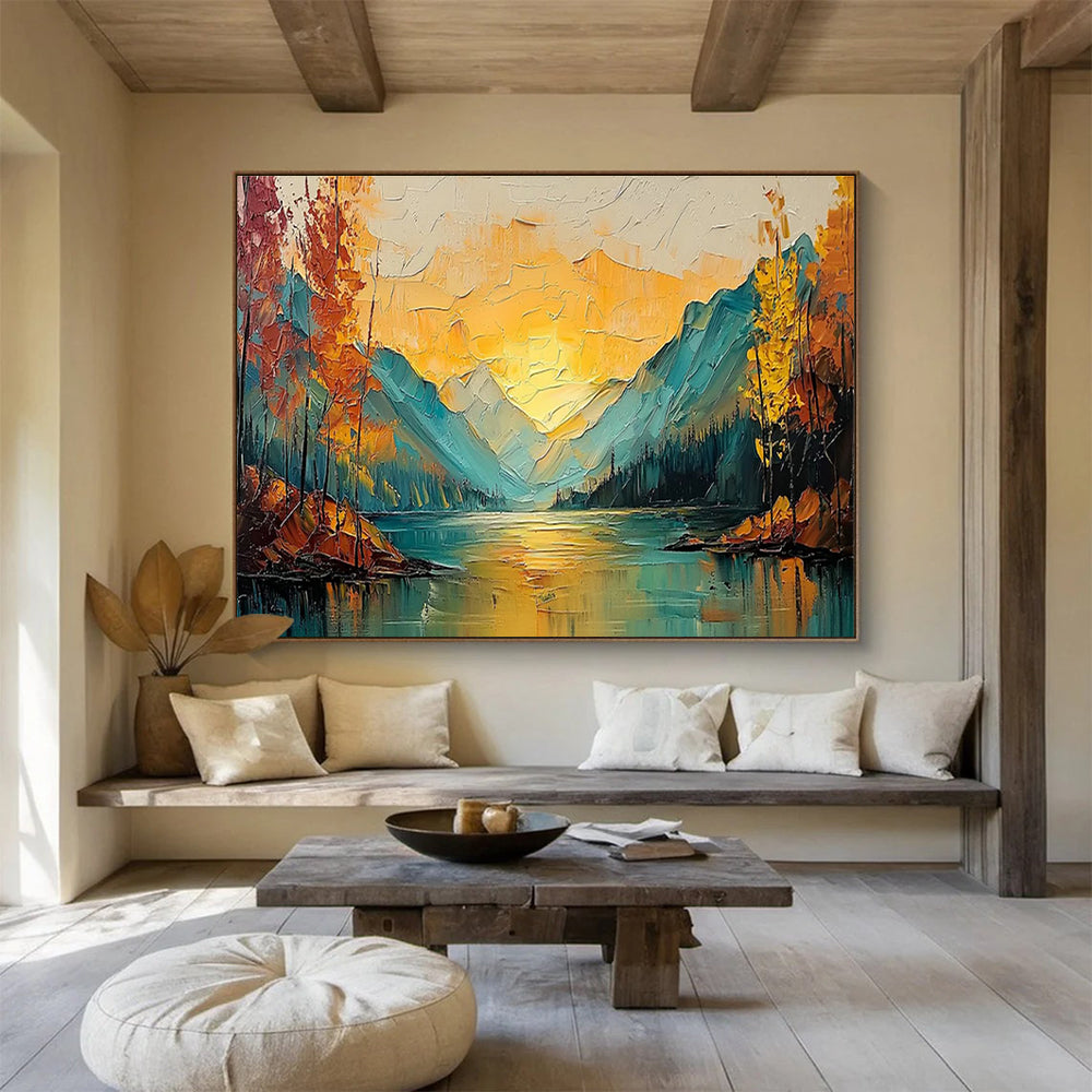 Hand-Painted Large Abstract Canvas, Japanese-inspired for Zen Interiors DLZ3245