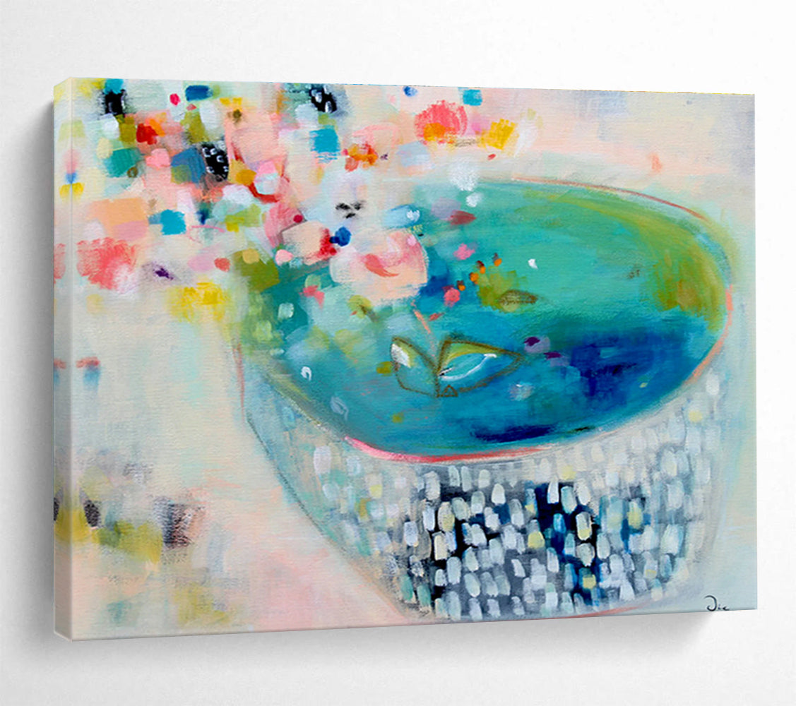 Concrete Base Custom Hand-Painted Abstract for Urban Art Galleries